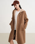 EP YAYING Wool Mid-Length Coat Jacket
