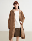 EP YAYING Wool Mid-Length Coat Jacket