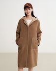 EP YAYING Wool Mid-Length Coat Jacket