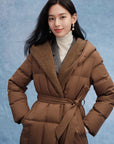 EP YAYING Lightweight Warm Hooded Goose Down Coat