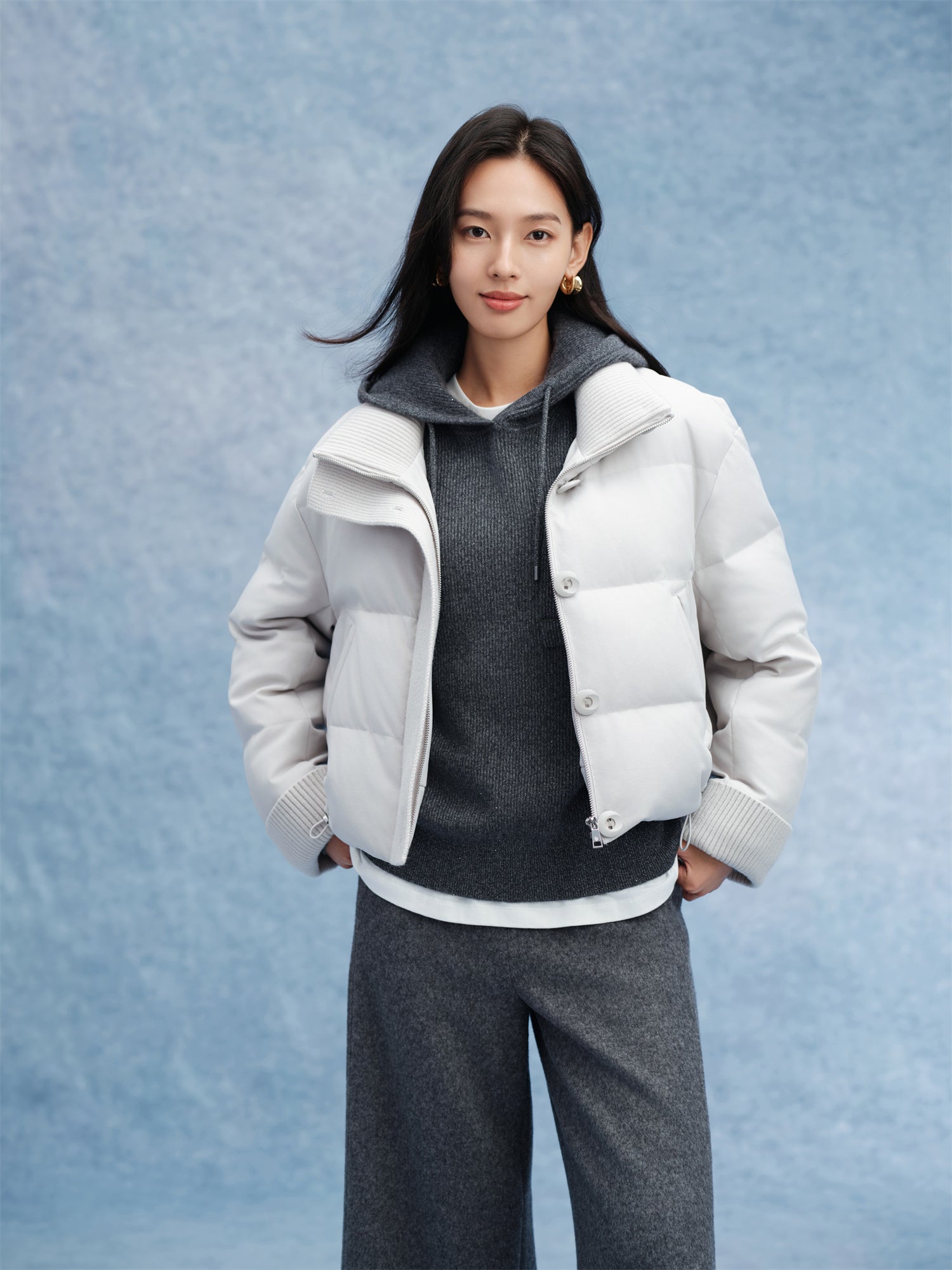 EP YAYING Knit-Splice Down Coat EGKIAY138AC