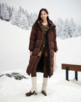 EP YAYING Thickened Long Straight-Cut Goose Down Coat