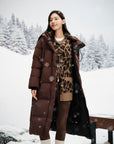 EP YAYING Thickened Long Straight-Cut Goose Down Coat
