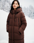 EP YAYING Thickened Long Straight-Cut Goose Down Coat