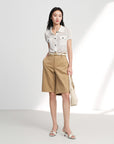 EP YAYING High-Waisted Straight-Leg Shorts