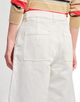 EP YAYING Tencel Linen High-Waist Wide-Leg Denim Shorts