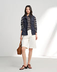 EP YAYING High-Waisted Straight-Leg Shorts