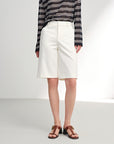 EP YAYING High-Waisted Straight-Leg Shorts