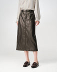 EP YAYING Mini A-Line PU Leather Skirt