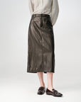 EP YAYING Mini A-Line PU Leather Skirt