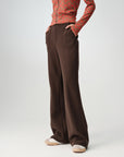 EP YAYING Lyocell-Wool High-Waist Slight-Flare Pants