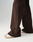 EP YAYING Lyocell-Wool High-Waist Slight-Flare Pants