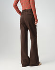EP YAYING Lyocell-Wool High-Waist Slight-Flare Pants