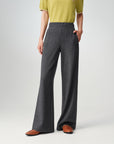 EP YAYING Honeycomb Knit Wide-Leg Trousers