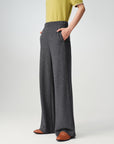 EP YAYING Honeycomb Knit Wide-Leg Trousers
