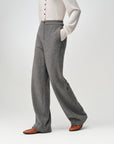 EP YAYING Soft Cashmere Double-Knit Straight-Leg Pants