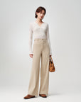 EP YAYING Long-Staple Cotton High-Waist Wide-Leg Jeans