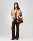 EP YAYING Faux Two-Piece Wool-Cashmere Color-Block Knit Top
