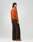 EP YAYING Faux Two-Piece Wool-Cashmere Color-Block Knit Top