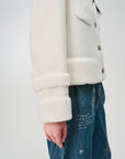 EP YAYING Wool-Cashmere Tweed Short Coat