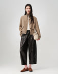 EP YAYING Silk-Wool-Cashmere Tweed Coat