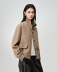 EP YAYING Silk-Wool-Cashmere Tweed Coat