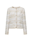 EP YAYING Light Gold Handcrafted Tweed Short Jacket