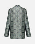 EP YAYING Blue Label Silk Jacquard Blazer Jacket
