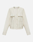 EP YAYING Leather Texture Coat EGKPP1282AM