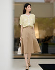 EP YAYING Vintage Collegiate Style Midi Skirt