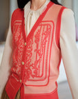 YAYING Embossed Knit Vest