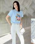 YAYING Silk Floral Print T-shirt