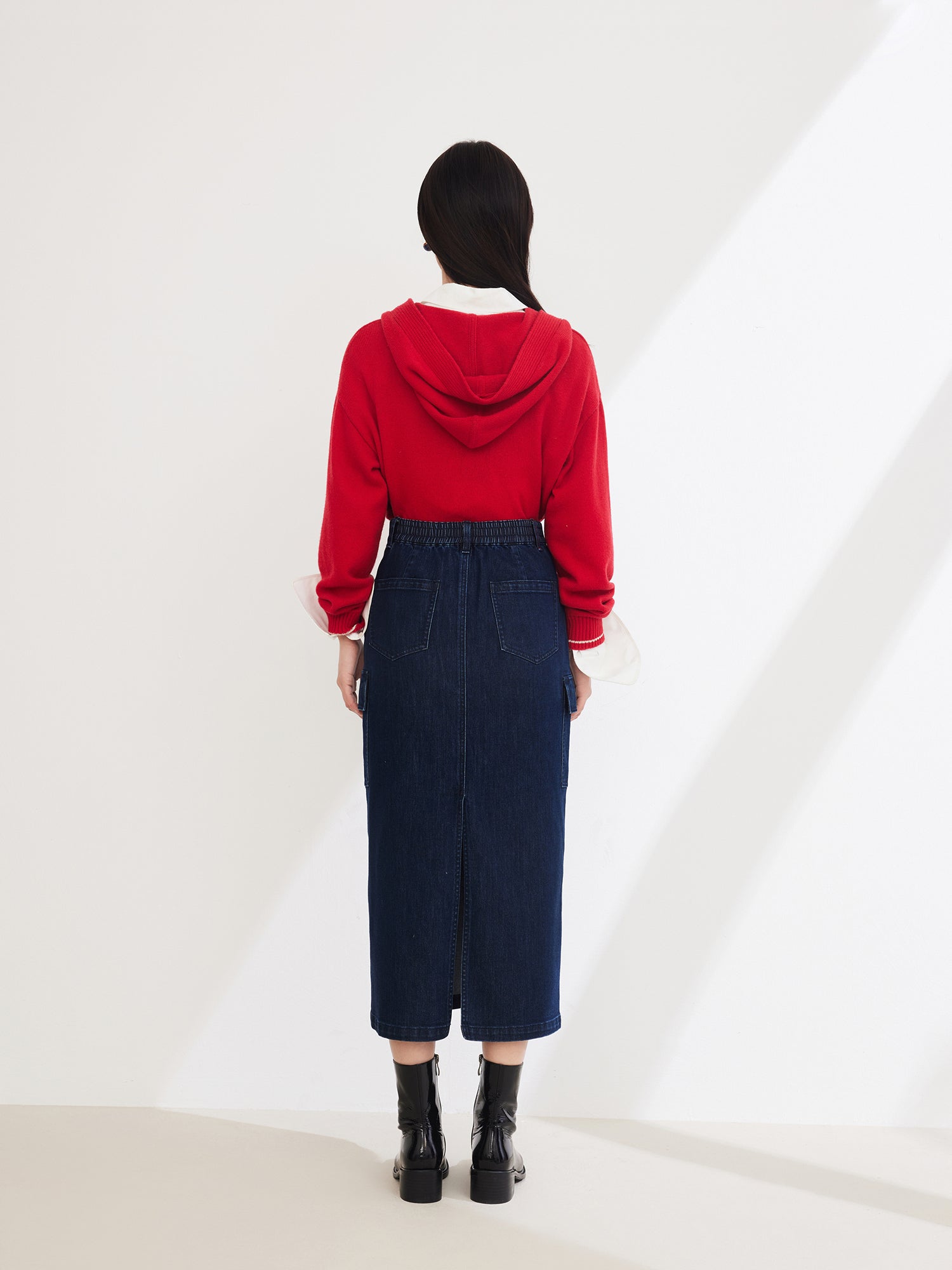 EP YAYING Straight Denim Skirt