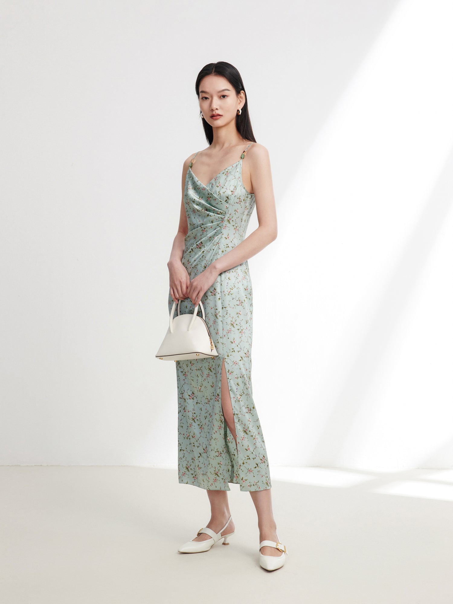 EP YAYING Silk Floral Dress