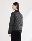 EP YAYING Wool Bouclé Patchwork Down Jacket