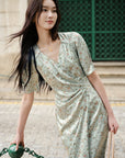 EP YAYING Silk Printed Tea Dress EGJES4613AG