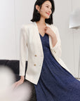 YAYING Silk Pinstripe Blazer