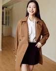 EP YAYING Mid-Length Trench Coat