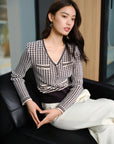 EP YAYING Printed Pleated Slim Shirt