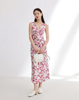 EP YAYING Silk Printed Dress