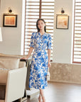 YAYING Mulberry Silk Floral Print Dress