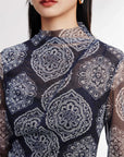 EP YAYING Mesh Print Top