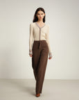 EP YAYING Maillard Knitted Straight Pants
