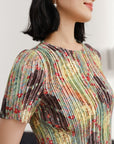 YAYING pleated oil painting blouse
