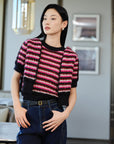 YAYING Mohair Striped Knit Sweater