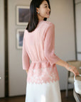 YAYING V-neck Jacquard Knitwear