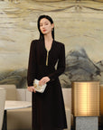 YAYING Silk Waist-Cinched Dress