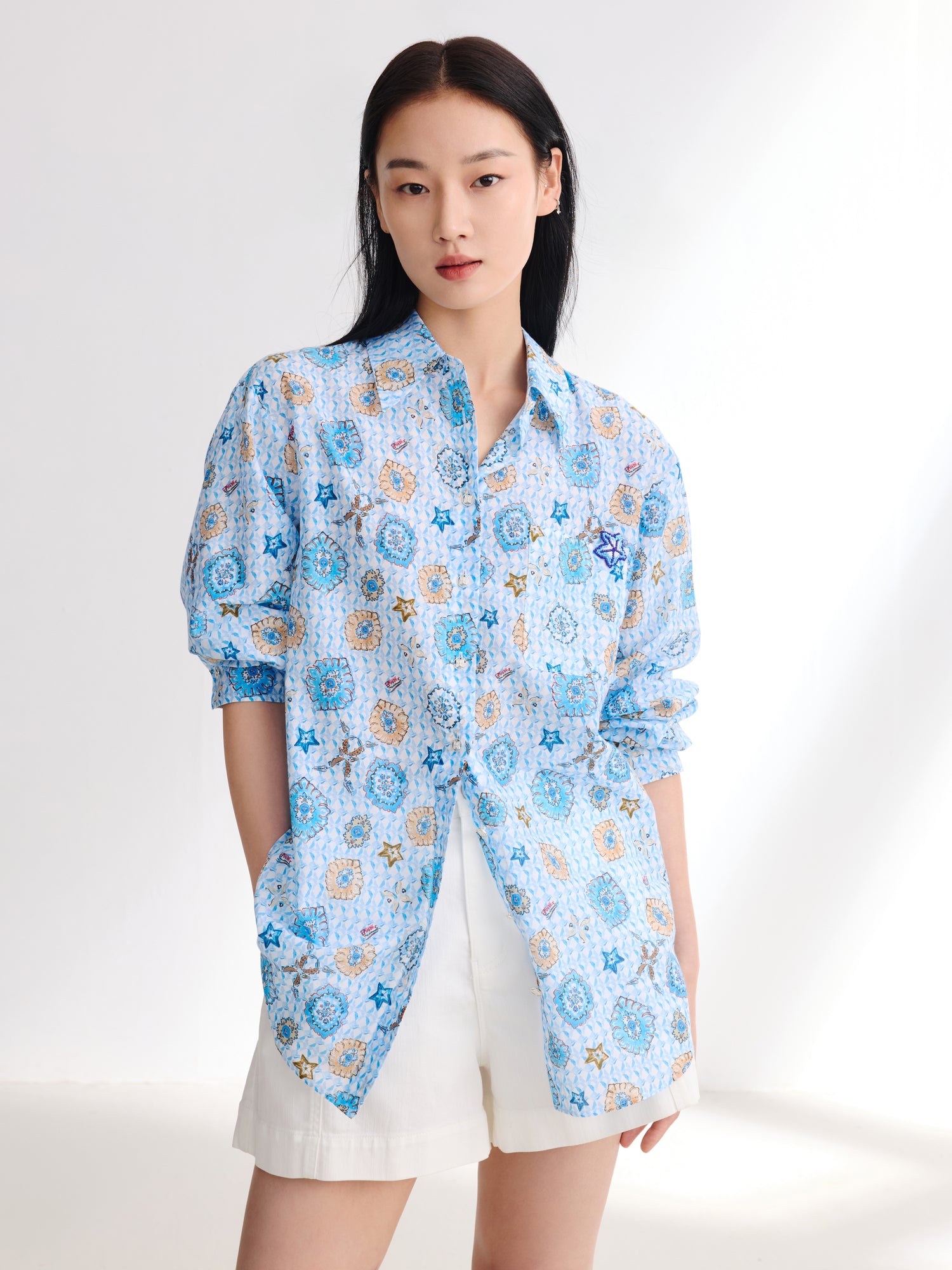 EP YAYING Mulberry Silk Shirt