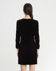 EP YAYING Velvet V-neck dress EGIAS4627AH