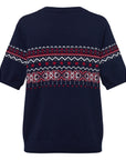YAYING Ruyi Mountain Sea Jacquard Short-Sleeve Knit Top